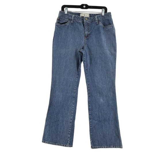 Izod Jeans Modern Fit Boot Cut Hi-Rise Size 12 Women's Denim Flap Pockets - Picture 2 of 11